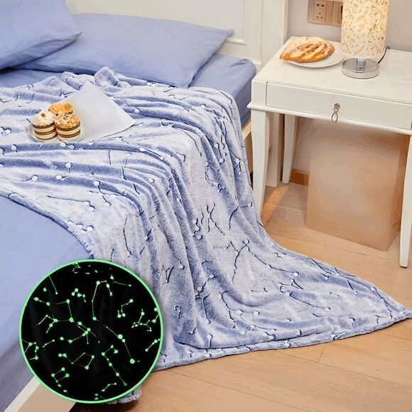 Glow in The Dark Throw Blanket Soft Cozy Flannel Fleece Blanket 50 x 60 Inches - Picture 7 of 9